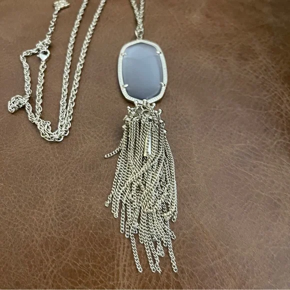 Kendra Scott Rayne Necklace with slate stone and gold - Picture 4 of 4
